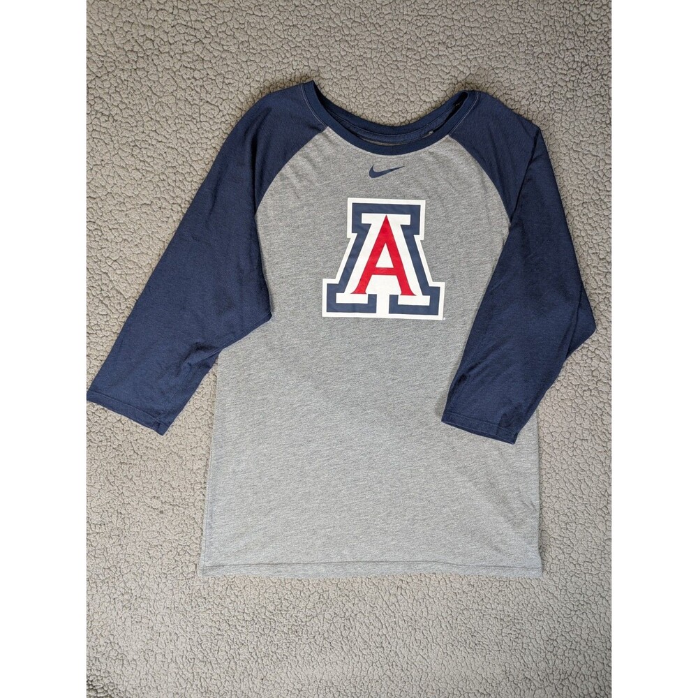 Nike Tee Athletic Cut Arizona Wildcats Baseball Gray T Shirt Size Large Sports